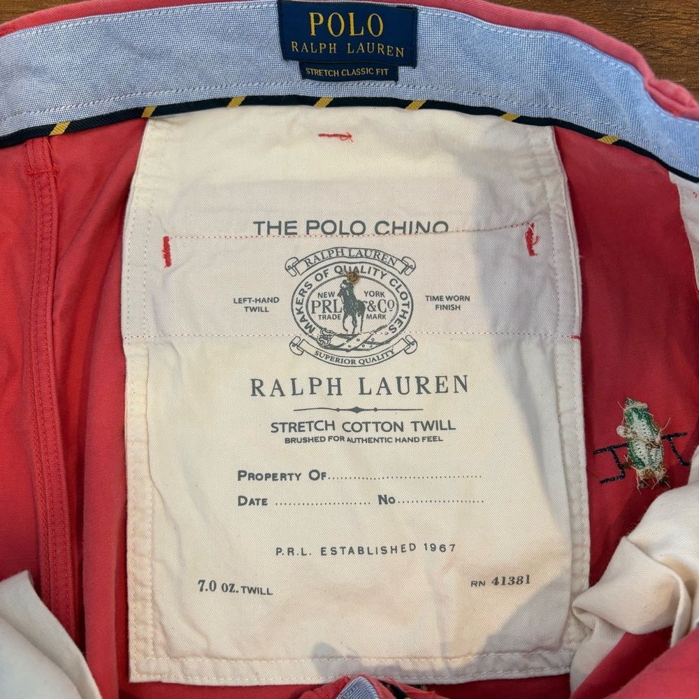 Polo Ralph Lauren pink shorts embroidered crickets New With Tags Size 38 waist - Picture 7 of 9